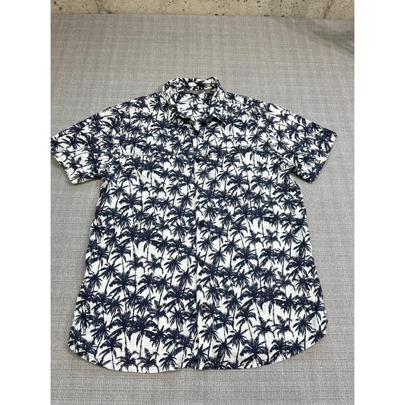Hawaiian Shirt Mens Large Palm Trees All Over Print Vacation Beach‎ Cruise - Picture 1 of 9